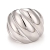 Non-Tarnish 304 Stainless Steel Textured Chunky Ring RJEW-B040-19P-2