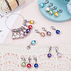 Baking Painted Pearlized Glass Pearl Round Pendant Locking Stitch Markers HJEW-SC00005-4