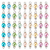 90Pcs 9 Colors Pearlized Glass Pearl Connector Charms PALLOY-TA0002-49A-3