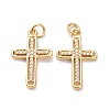 Brass Micro Pave Clear Cubic Zirconia Pendants ZIRC-L100-111G-2