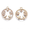 Brass Micro Pave Cubic Zirconia Pendants KK-S359-132A-RS-2