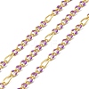 Handmade Brass Enamel Oval Link Chains CHC-L053-08G-02-1