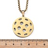 201 Stainless Steel Pickleball Pendant Box Chain Necklaces for Women Men NJEW-H050-01A-G-5