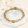 304 Stainless Steel Double Cable Link Chain Bracelets for Women Men BJEW-F488-36G-1