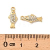 304 Stainless Steel with Crystal Rhinestone Charms STAS-G358-05G-05-3