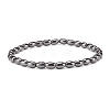 Synthetic Hematite Oval Beaded Stretch Bracelet X-BJEW-JB07897-03-1