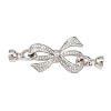 Brass Micro Pave Clear Cubic Zirconia Fold Over Clasps KK-U059-61P-1