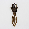 Antique Bronze Iron Bookmark Cabochon Settings X-PALLOY-N0084-12AB-NF-1