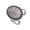 Oval Natural Rose Quartz Finger Rings RJEW-M062-02P-15-2