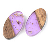 Transparent Resin & Walnut Wood Pendants RESI-S389-041A-B01-2