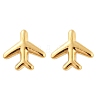 304 Stainless Steel Tiny Airplane Stud Earrings with 316 Stainless Steel Pins for Women EJEW-J043-01G-3