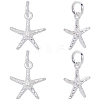 4Pcs 925 Sterling Silver Starfish Charms STER-BBC0008-39-1