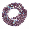 Imitate Austrian Crystal Bicone Frosted Glass Beads Strands GLAA-F029-TM3mm-A04-2