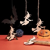 Witch Shape Halloween Blank Wooden Cutouts Ornaments WOOD-L010-04-5
