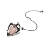 Natural Rose Quartz Triangle Dowsing Pendulum Pendants G-G022-01AS-02-2