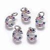 Brass Micro Pave Cubic Zirconia Charms ZIRC-L070-38C-P-1