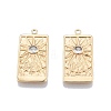 Brass Micro Pave Clear Cubic Zirconia Pendants KK-G432-06G-2