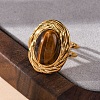 Oval Natural Tiger Eye Finger Rings RJEW-M063-01G-11-5