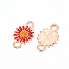 Light Gold Plated Alloy Enamel Links ENAM-WH0051-03D-1