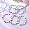 Pearlized Glass Pearl Round Beads Stretch Bracelets for Women BJEW-JB12740-1
