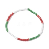3Pcs 3 Styles Christmas Glass Seed Beaded Stretch Bracelet Sets BJEW-JB10472-3