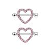 304 Stainless Steel Pink Cubic Zirconia Nipple Rings WGE5BE3-01-1