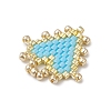 Handmade MIYUKI Glass Seed Beaded Heart Pendants PALLOY-MZ01067-02-4