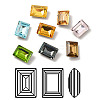 Faceted K9 Glass Rhinestone Cabochons GGLA-R042-04B-1