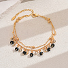 Fashionable Vintage Beach Style Brass Cubic Zirconia Double Layer Tassel Ball Adjustable Ladies Anklets ED6281-1-1