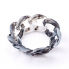 Opaque Acrylic Curb Chain Finger Rings RJEW-JR00326-02-1