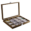 12 Grids Wooden Presentation Boxes with Glass Windows ODIS-WH0086-098-1