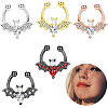 316L Stainless Steel Clear Cubic Zirconia Halloween Bat Clip-on Nose Septum Rings WG4B0C3-03-2