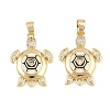 Brass Clear Cubic Zirconia Enamel Pendants KK-E800-06B-G-1