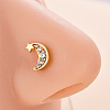 316L Surgical Stainless Steel Micro Pave Clear Cubic Zirconia L-Shaped Nose Rings WG5ADDF-20-1