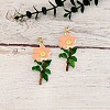 Acrylic & Plastic Pearl & Rhinestone Dangle Stud Earrings FS-WGBE1AB-02-1