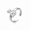 Non-Tarnish 304 Stainless Steel 12 Constellations/Zodiac Signs Open Cuff Ring for Women RJEW-S405-156P-4