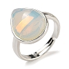 Opalite Teardrop Adjustable Rings RJEW-K371-08S-18-2