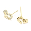 Brass Micro Pave Clear Cubic Zirconia Studs Earring for Women EJEW-S217-A10-2