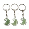 Reiki Natural Green Aventurine Moon Pendant Keychains KEYC-P015-01P-11-1