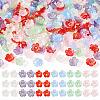 240Pcs 6 Colors UV Plating Acrylic Bead Cap OACR-TA0002-94-2