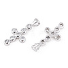 Rhodium Plated 925 Sterling Silver Pave Clear Cubic Zirconia Pendants STER-T007-37P-2