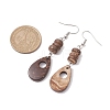 Teardrop Natural Coconut Dangle Earrings for Women EJEW-JE05891-3