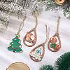 Christmas Theme Wood Teardrop/Christmas Tree  Pendant Decorations HJEW-JM02525-2