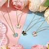 Alloy Enamel Butterfly Pendant Necklaces NJEW-JN05143-1