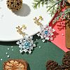 Christmas Snowflake Glass Seed Braided Dangle Earrings EJEW-MZ00233-05-2