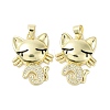 Cat Rack Plating Brass Micro Pave Cubic Zirconia Pendants KK-E102-32G-1