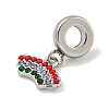 304 Stainless Steel Colorful Rhinestone European Dangle Charms STAS-U005-42P-2