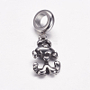 304 Stainless Steel Puppy European Dangle Charms OPDL-G006-07AS-1