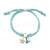 Starfish Brass Charm Bracelets BJEW-JB13886-3