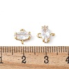 Brass Pave Cubic Zirconia Connector Charms KK-F892-53G-12-3
